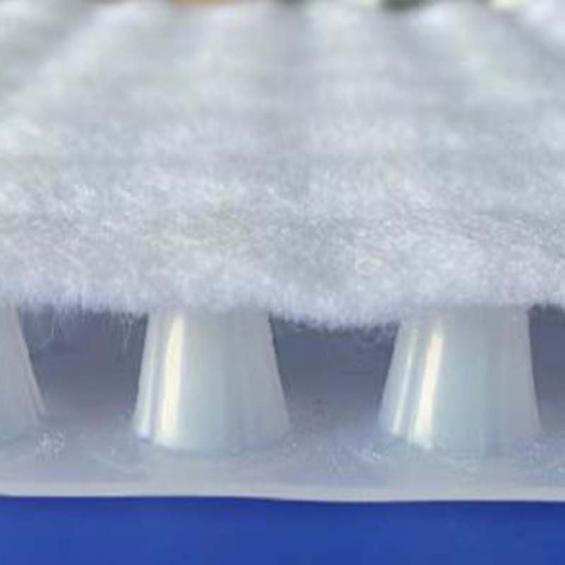 ped14高分子防护排水异型片自粘土工布 支持定制