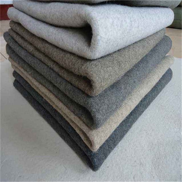 黑白灰化纤羊毛毡 除尘防震