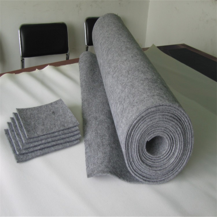 黑白灰化纤羊毛毡 除尘防震防滑