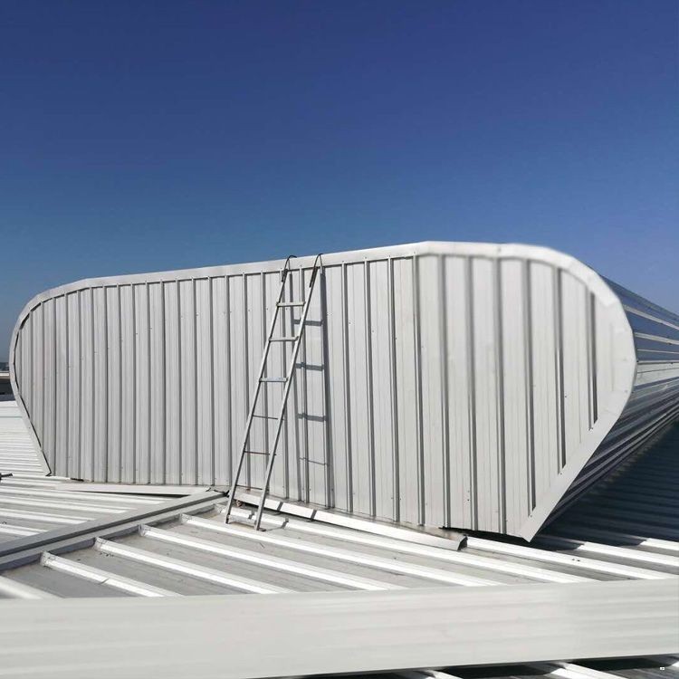 屋顶电动通风气楼 避风型并列风道式通风天窗 钢结构制作安装