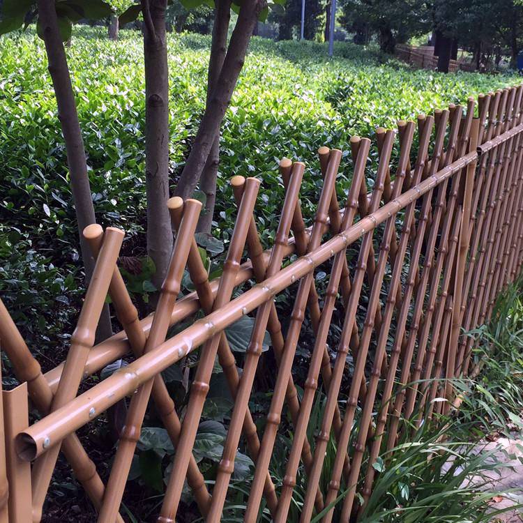 城市绿化仿竹子围栏 不锈钢仿竹护栏 道路隔离仿竹节栏杆