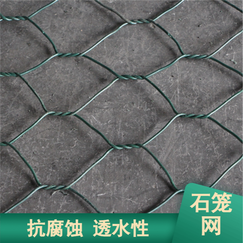 河道护边坡防堤PVC铁丝箱电镀网 聚合物丝网格式制作物