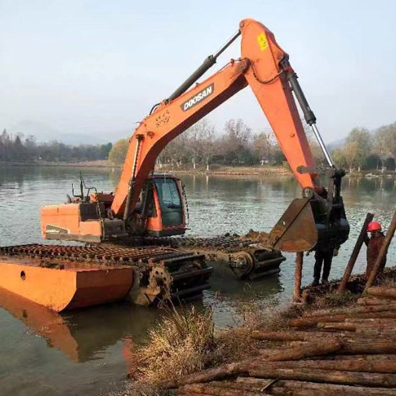 湖面打桩 水陆两用挖掘机出租 沼泽挖机租赁 湿地清淤