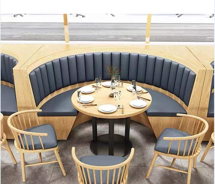 温州卡座沙发 卡座沙发餐厅桌椅组合 2024新款 一手厂家
