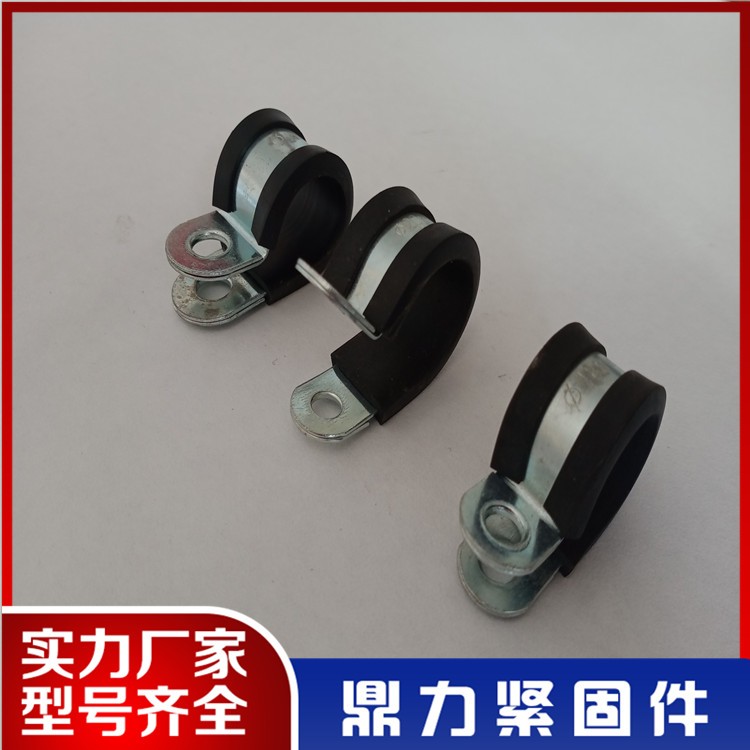 Grommet clamp with rubber strip