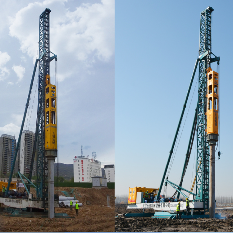 Pre-cast pile hammer driving construction