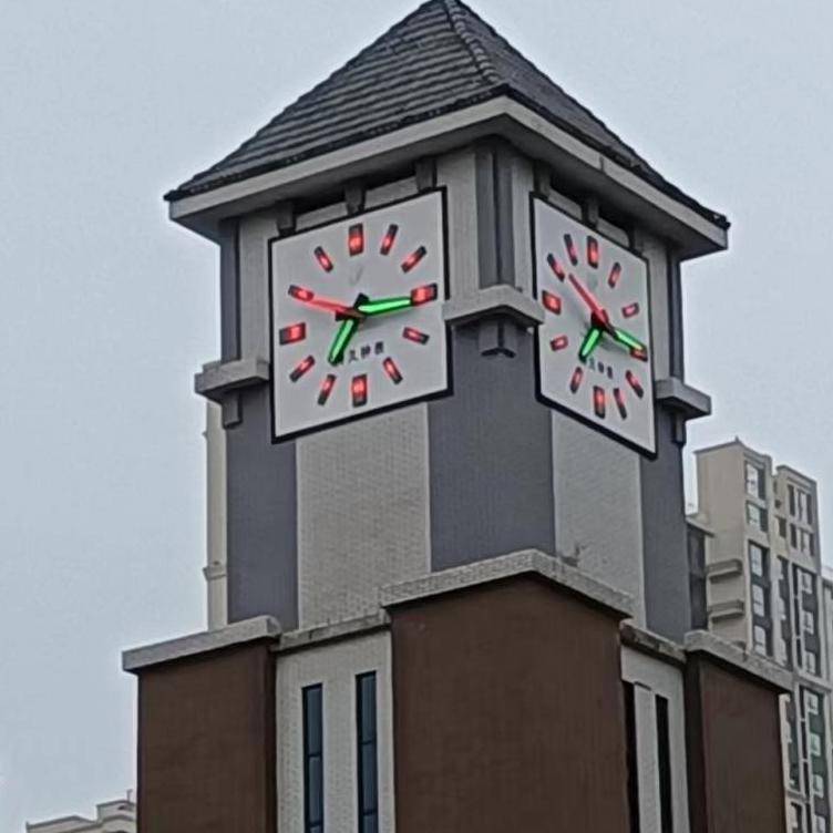 三针塔钟 带红色秒针室外钟表 科信kx-t-7型机芯双电机