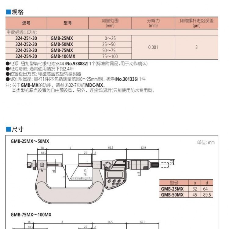 Mitutoyo 324-252-30 Gear Micrometer