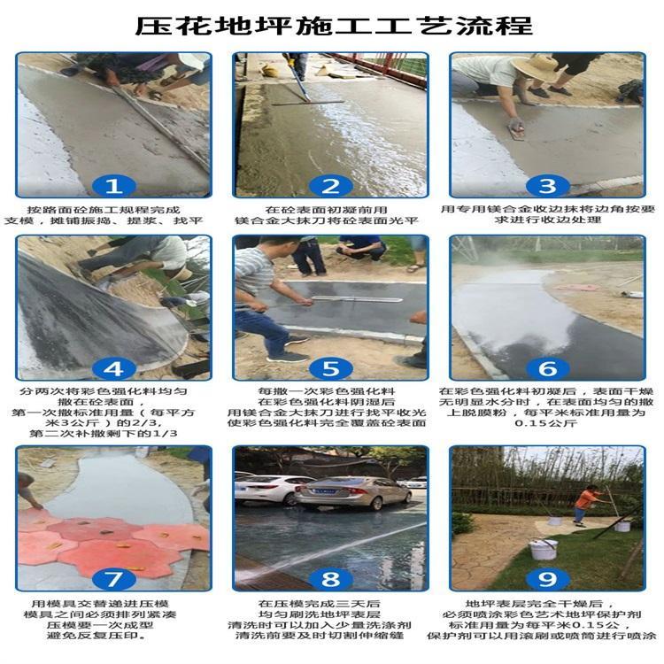 滨州市公园步道压印路面包工包料 真石丽混凝土压花地坪施工模具