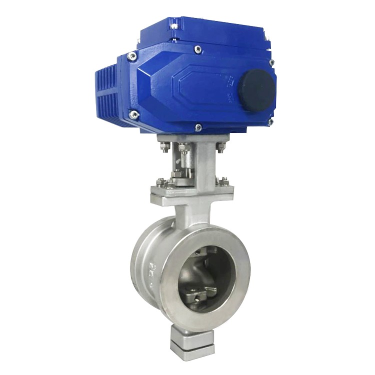 电动V型不锈钢对夹球阀