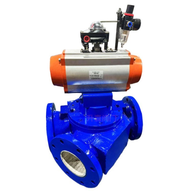 气动陶瓷三通球阀 耐磨换向阀 法兰