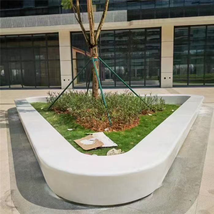 上海真石丽泰科石白色艺术混凝土坐凳 景观圆形花坛定制施工 上海真石丽泰科石白色艺术混凝土坐凳 景观圆形花坛定制施工
