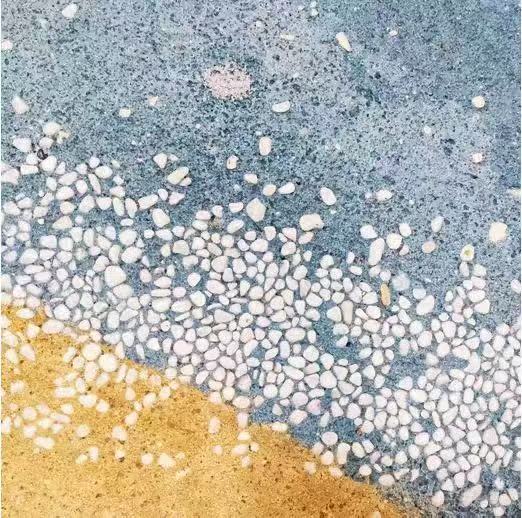 校园砾石聚合物仿石地坪 砾石聚合物仿沙滩路面图案制作