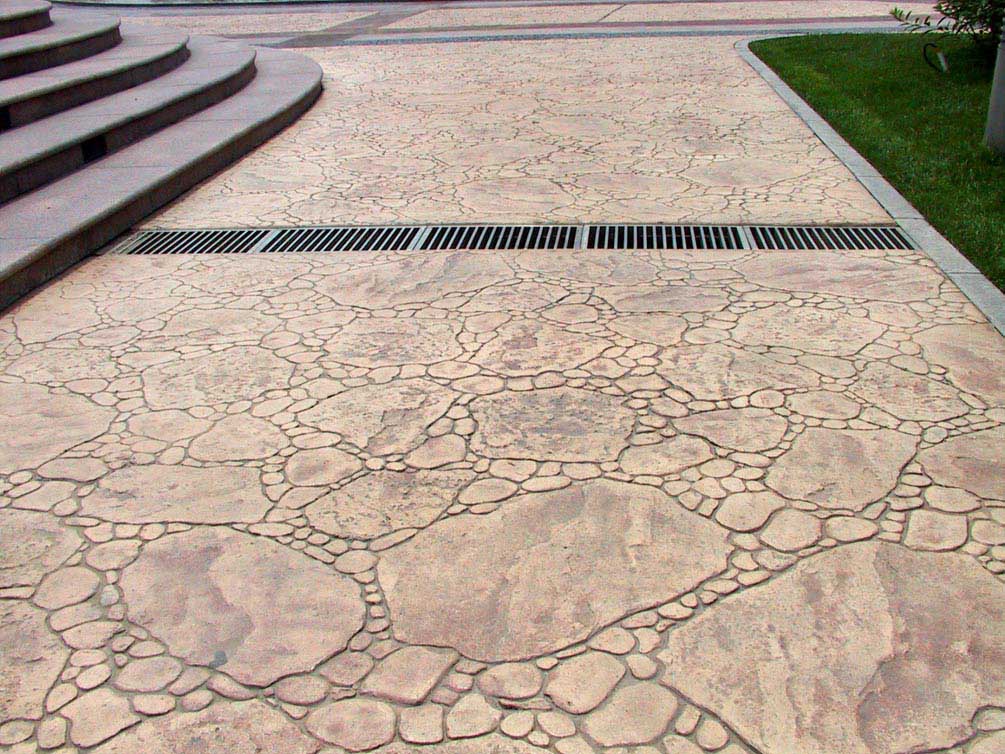 彩色混凝土压模路面做法工序 地坪模具款式个性化订制