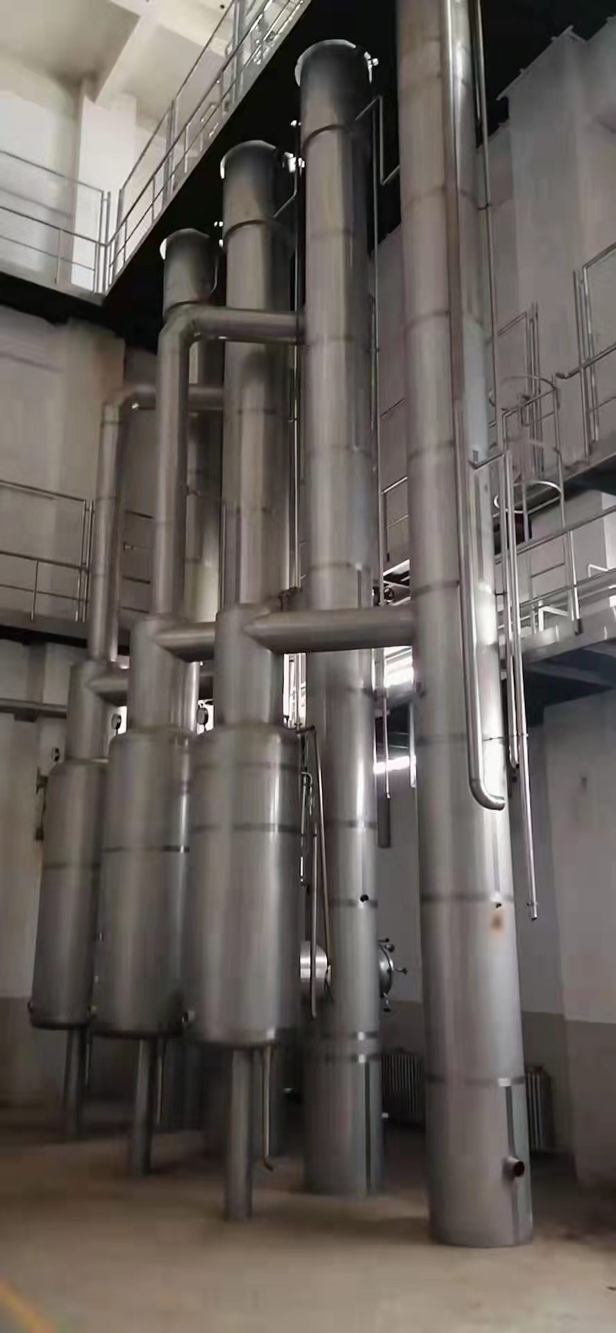 梁山强基二手强制循环蒸发器调试现场