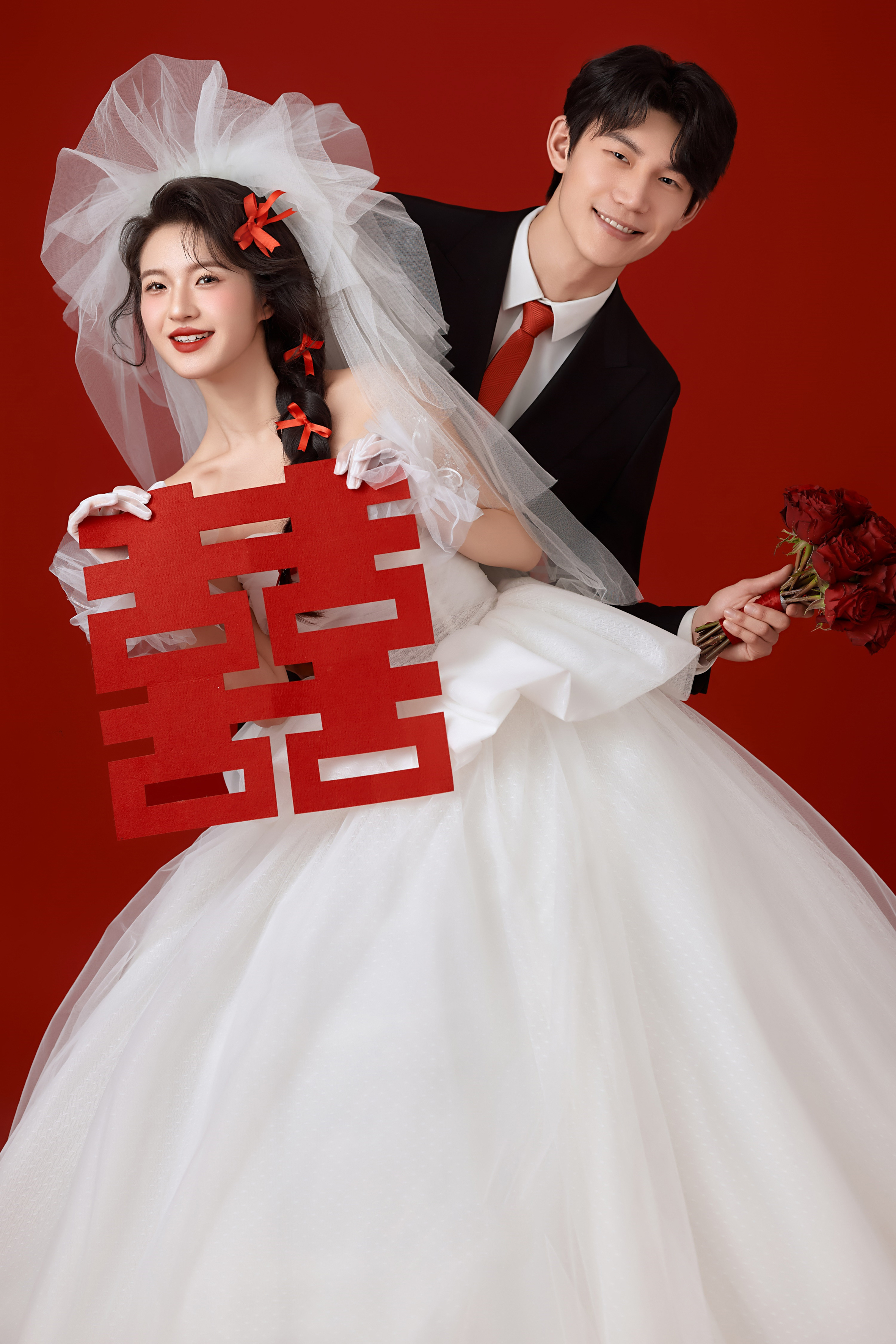 00后婚纱照拍摄现场