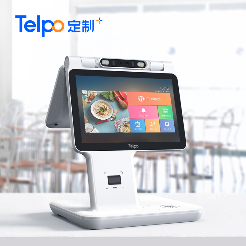 广东天波双屏人脸消费机操作场景图