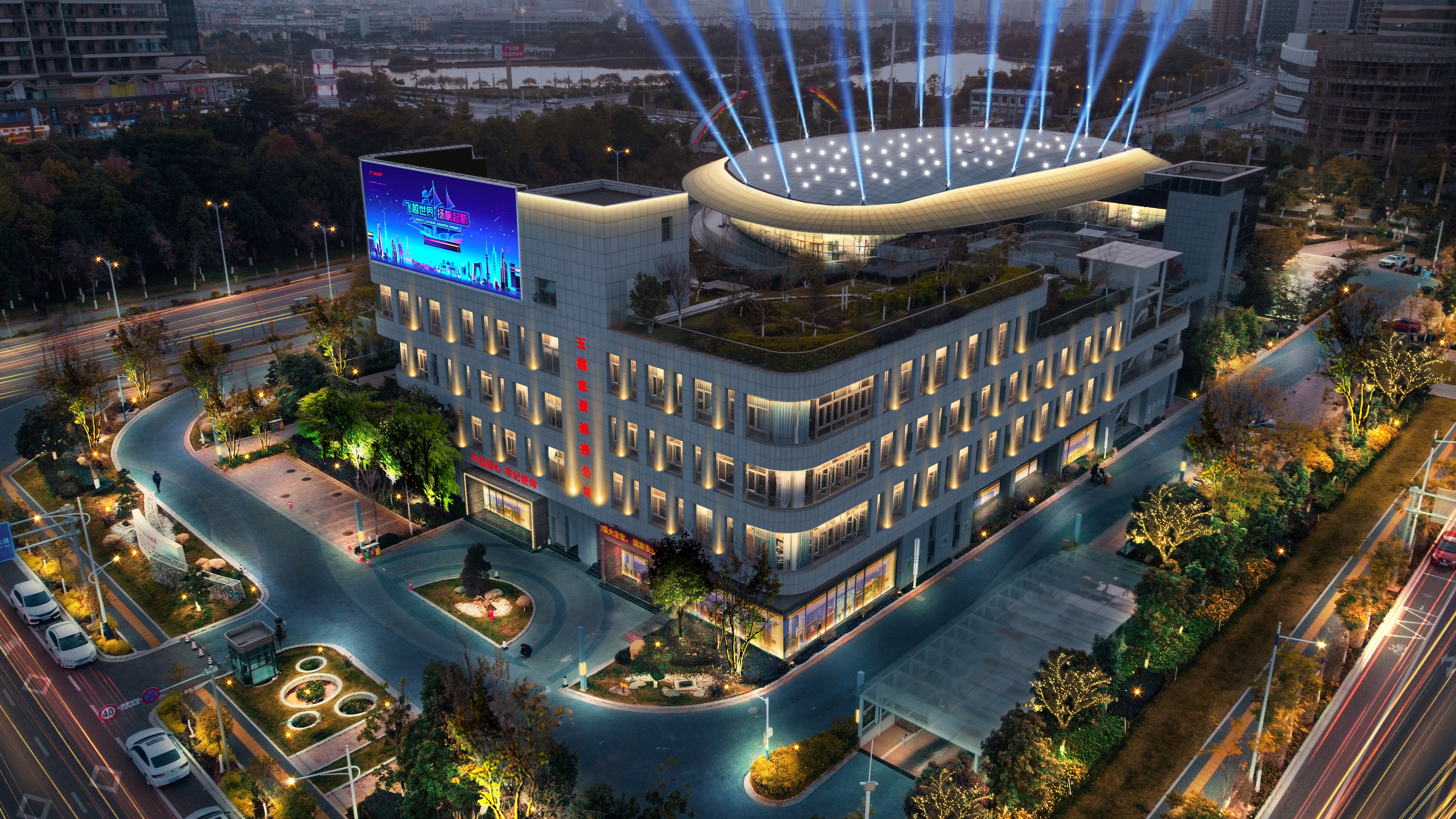 道路桥梁灯光亮化效果图