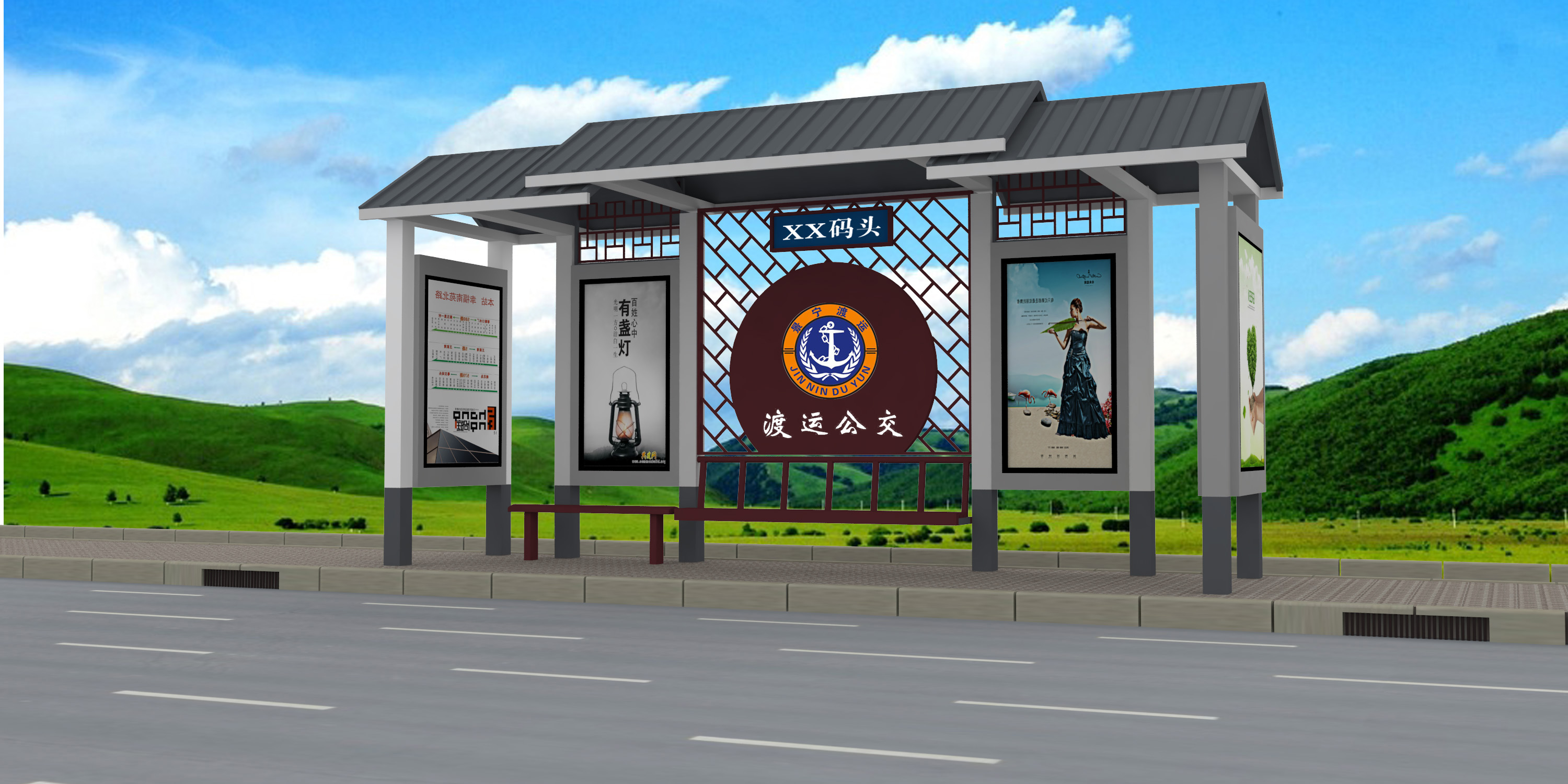江苏乾立科技景区公交候车亭案例