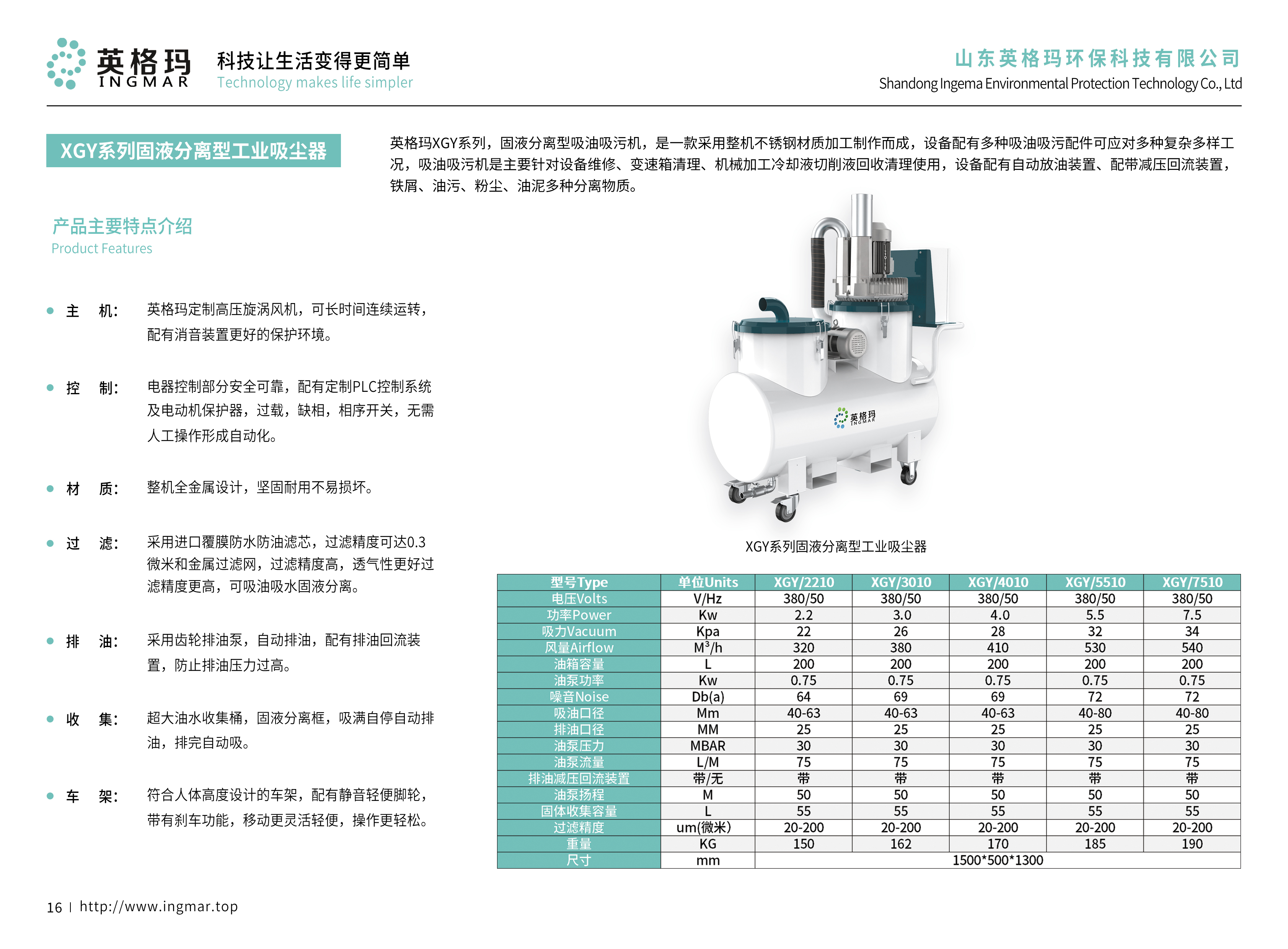 山东英格玛工业吸尘器生产车间