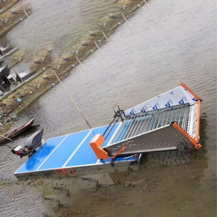 Small dredging barge