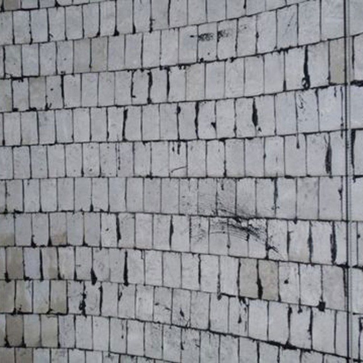 Chimney interior lined with vitrified tiles