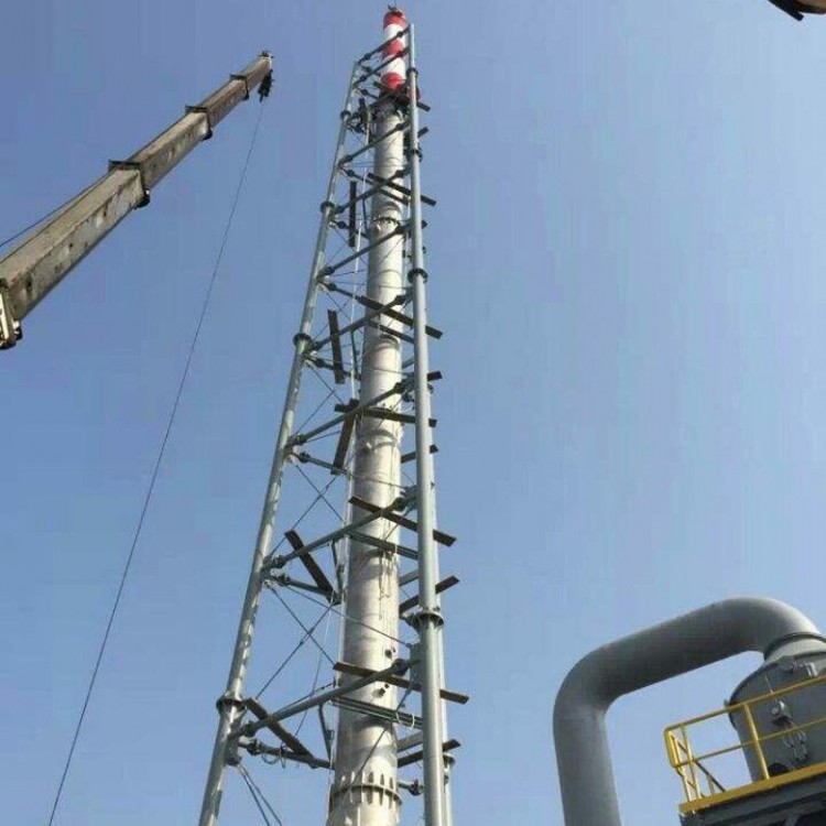 Steel chimney installation