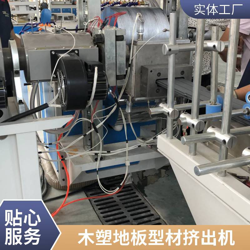 铝型材PE塑料地板挤出机 户外海边凉亭木塑地板挤出机 瑞尔机械
