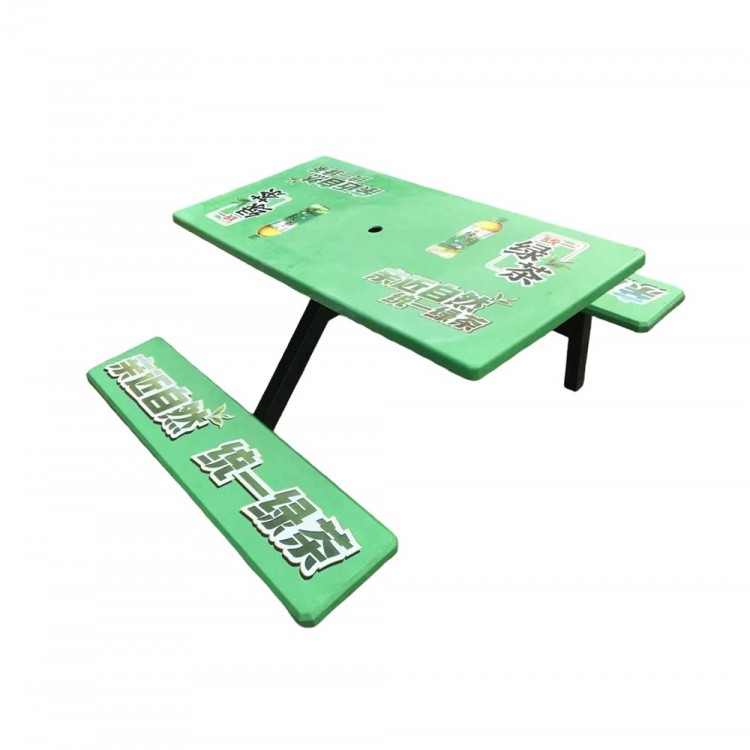 广告连体餐桌椅