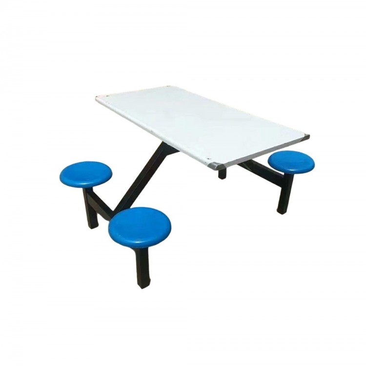 不锈钢凳面连体餐桌