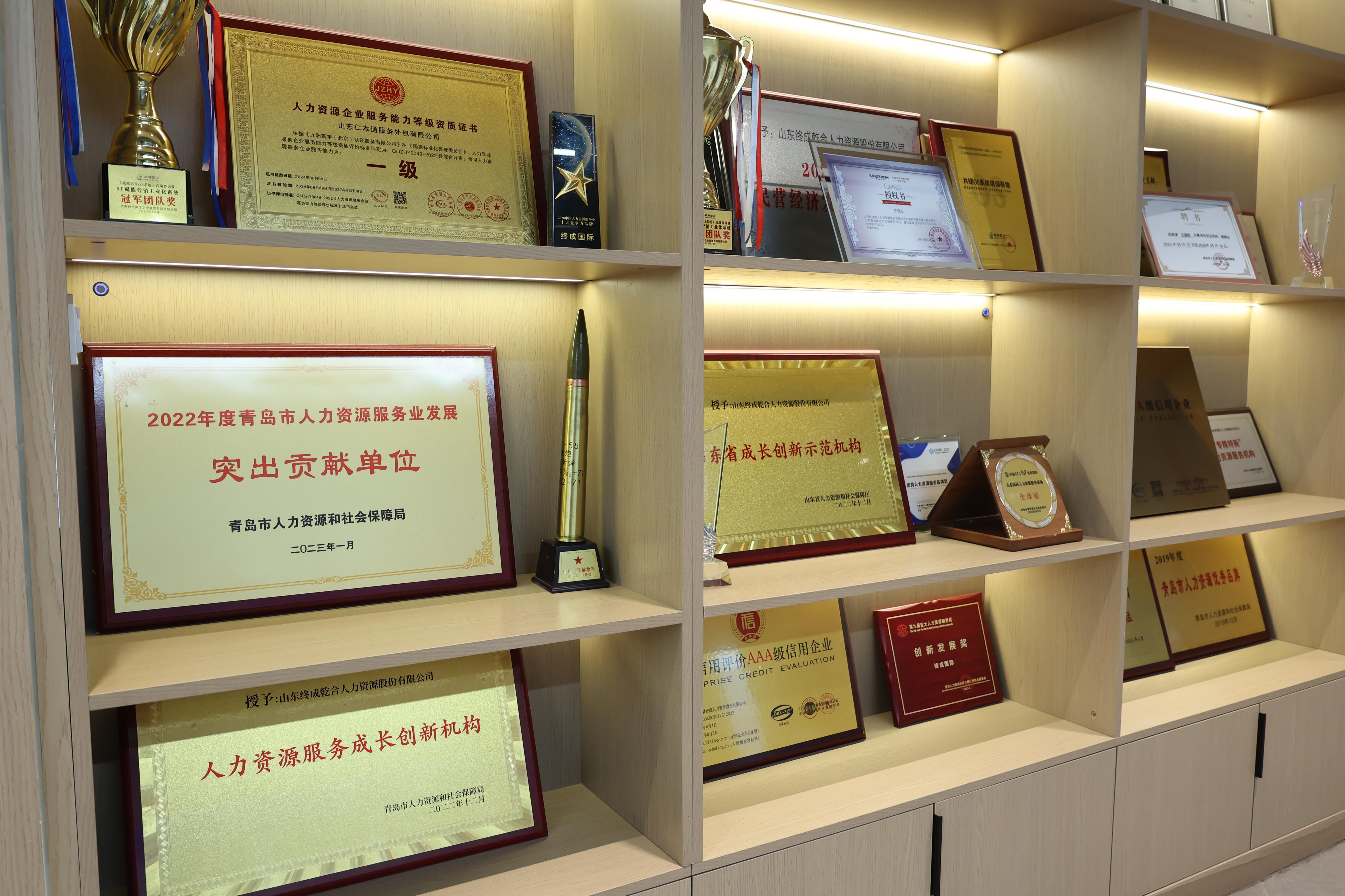终成国际荣誉展示