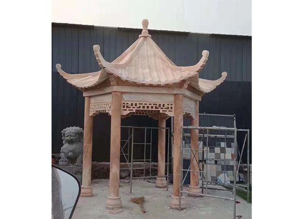 嘉祥县铭远石雕厂双层石雕亭展示