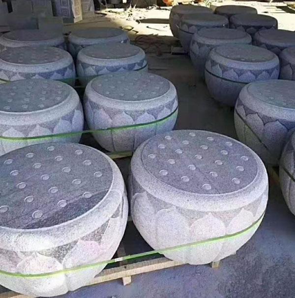 柱顶石加工场景