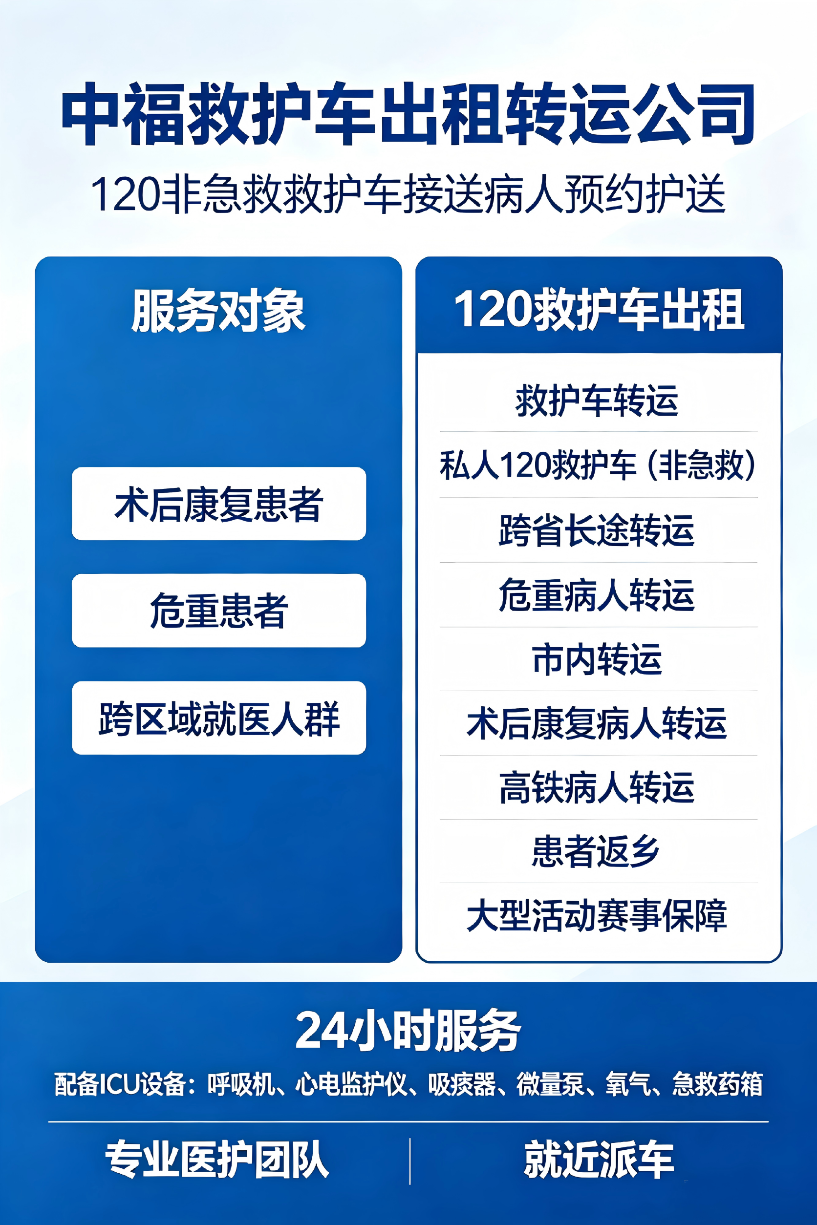 中福急救转运车辆