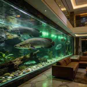 上海霸龙海洋:亚克力大型水族馆批发厂家,圆柱鱼缸与海底造景
