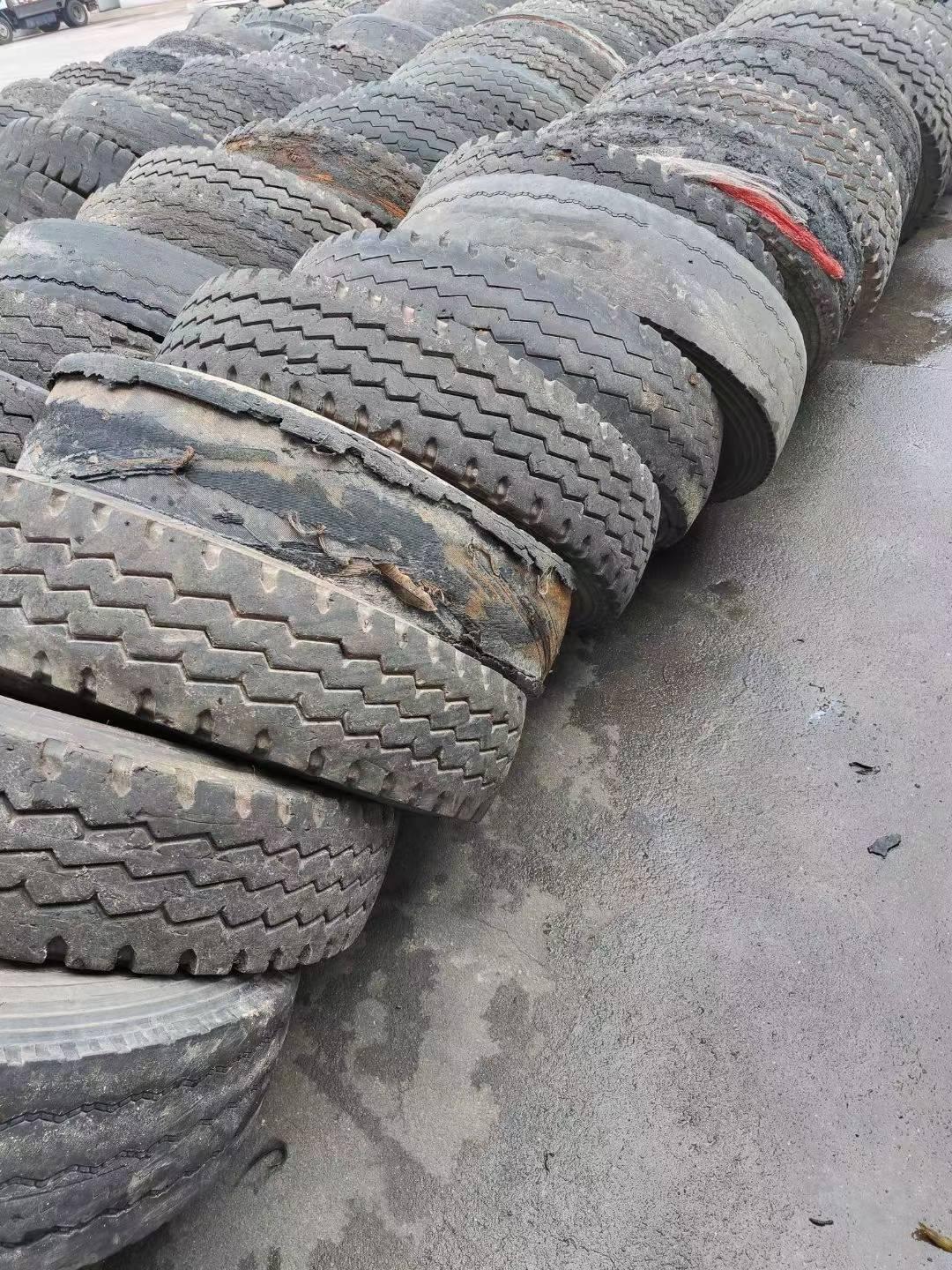 惠聚轮胎汽配废旧轮胎回收加工现场