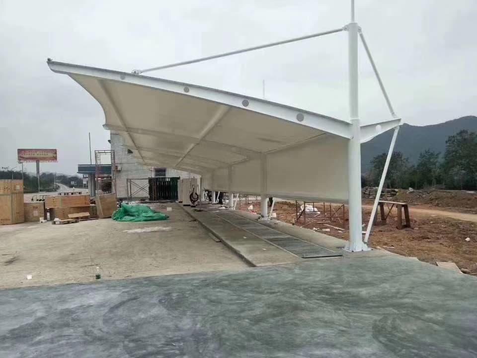 上海孔睿钢结构工程有限公司膜结构施工现场
