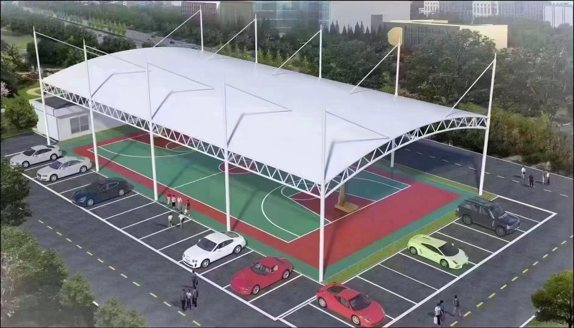 膜结构棚施工现场