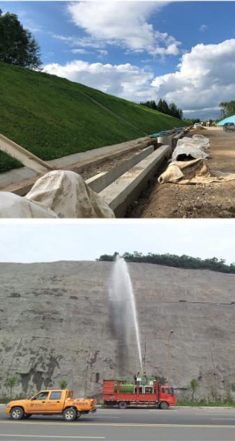 喷播绿化施工现场