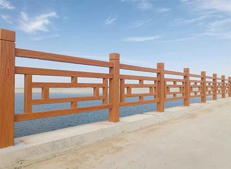 水泥仿木护栏施工与安装场景