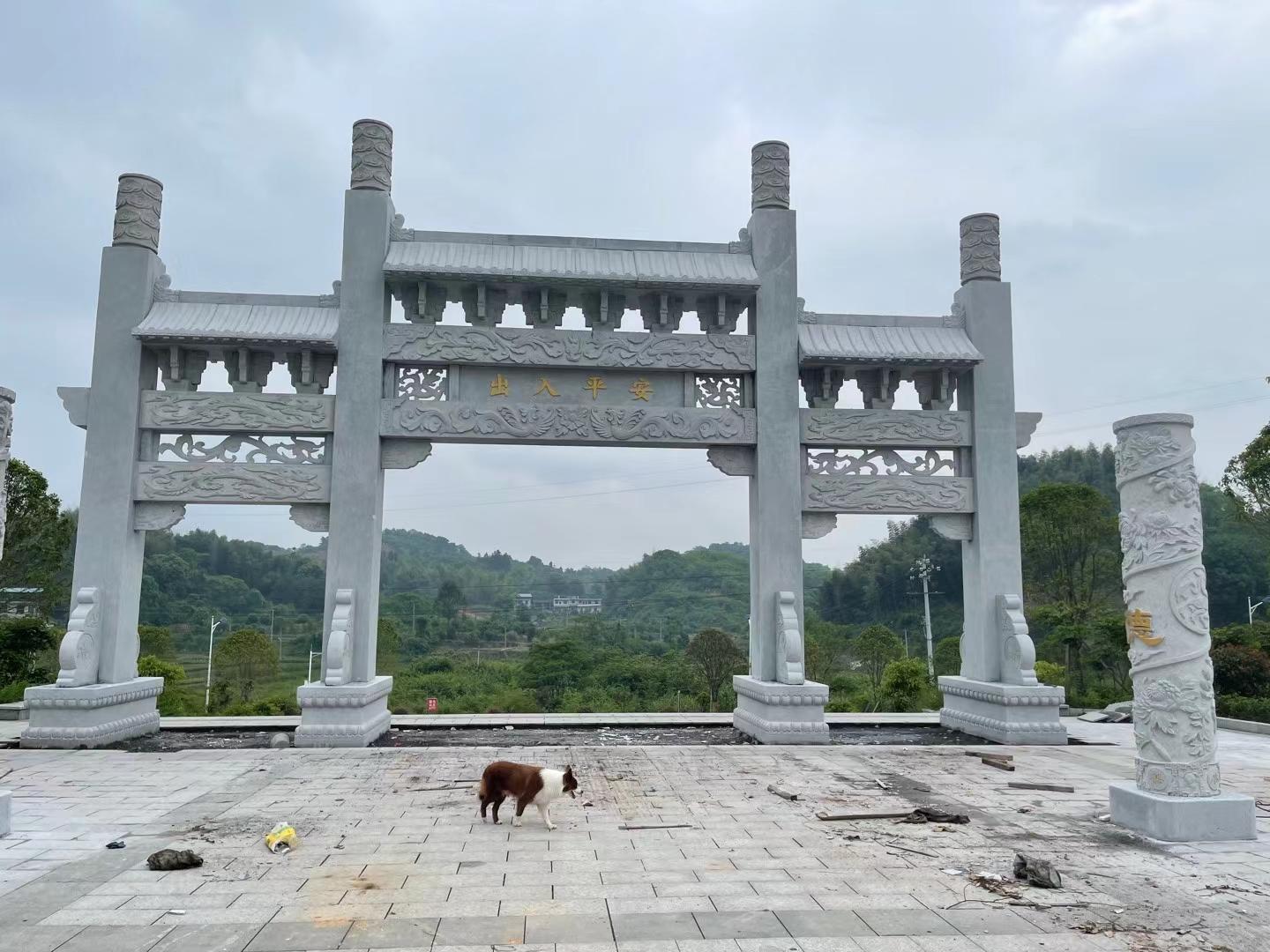 中式仿古石牌坊成品展示