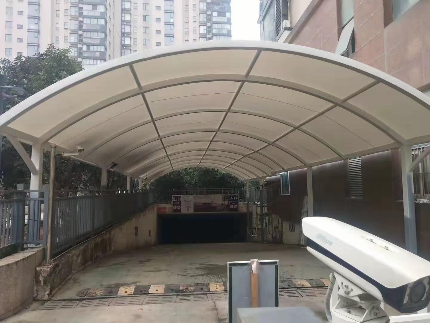 膜结构车棚加工现场