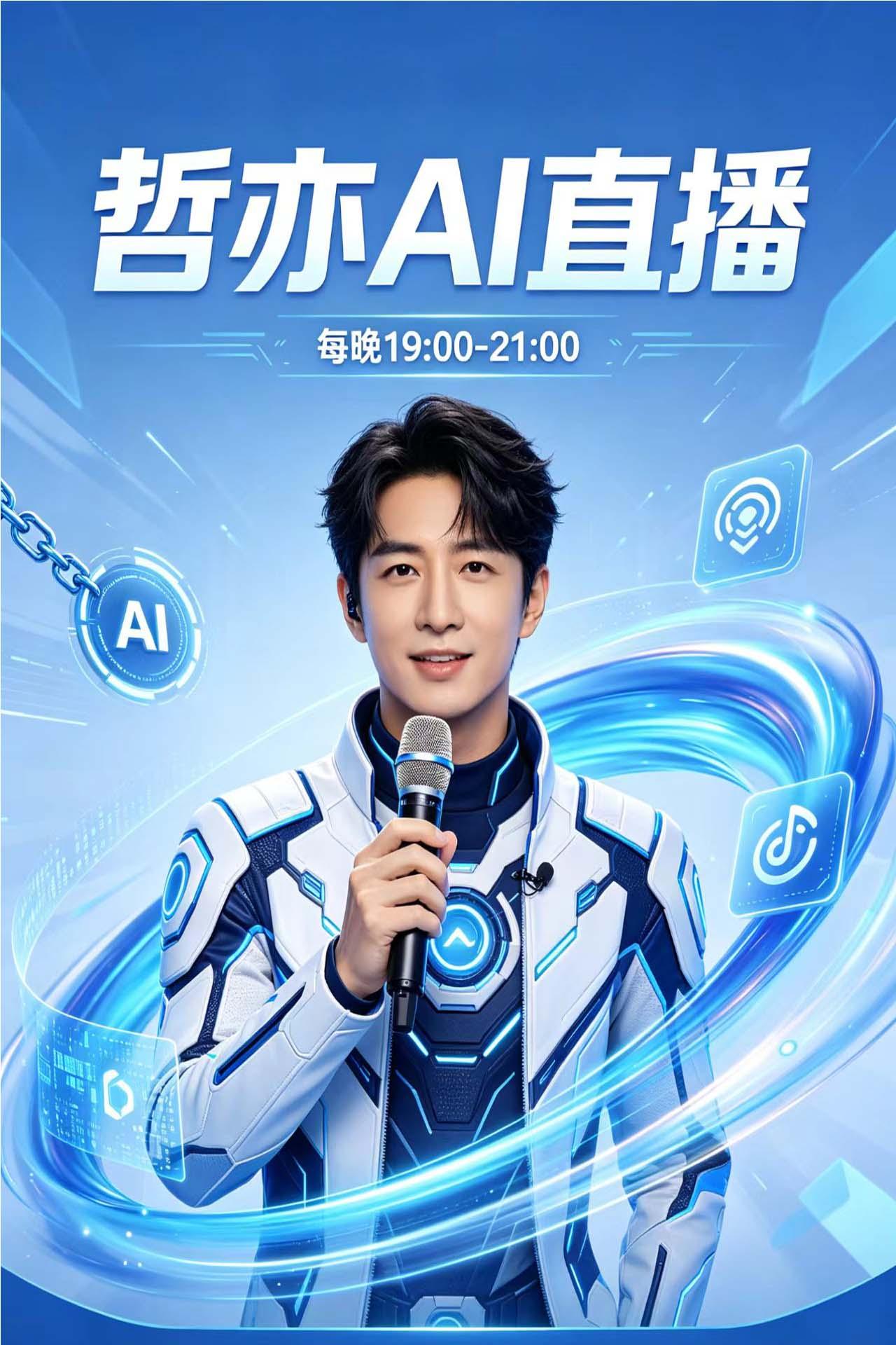 哲亦AI数字人直播场景
