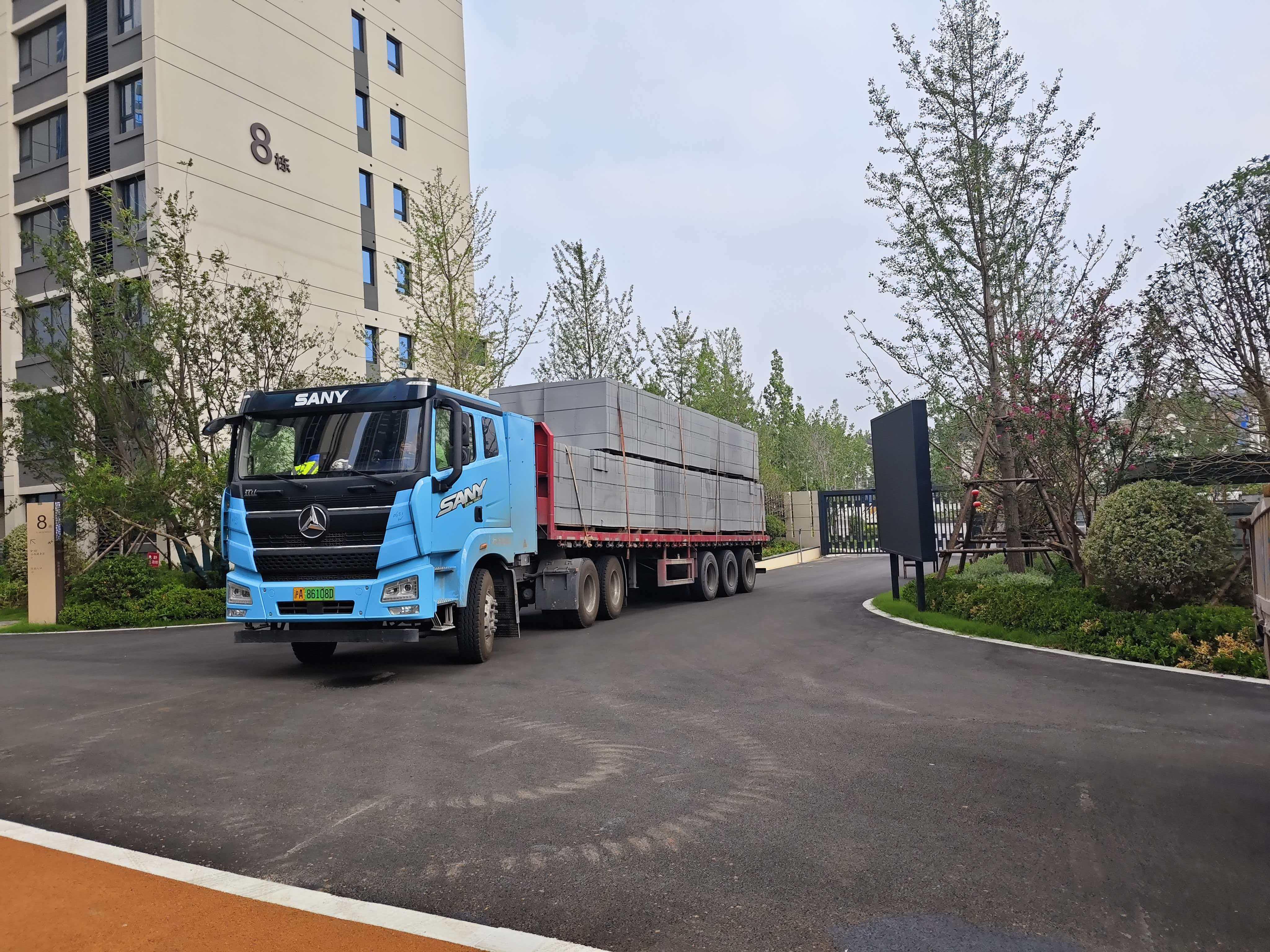 加气块隔墙施工现场