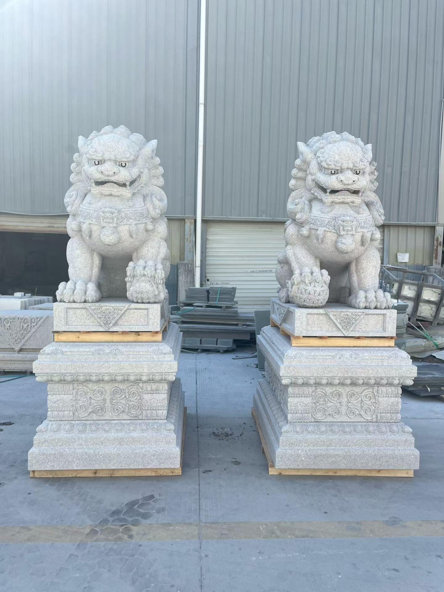 武汉竣峰石业石雕狮子展示
