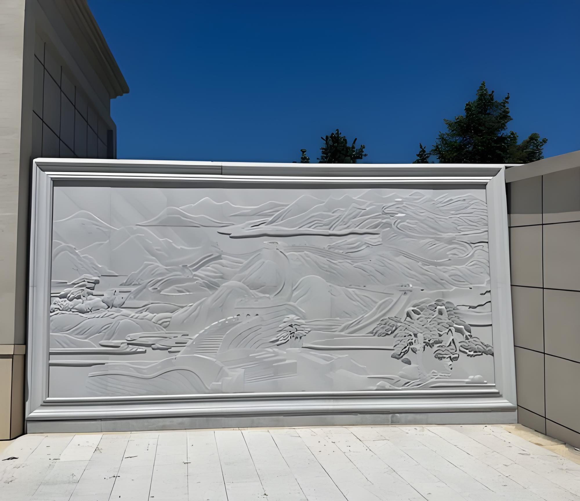 天青石浮雕壁画成品展示