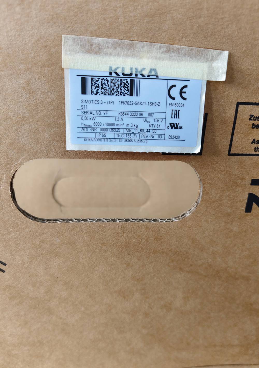 KUKA机器人原装伺服电机 高扭矩 耐磨损 自动化产线配套 厂家直供