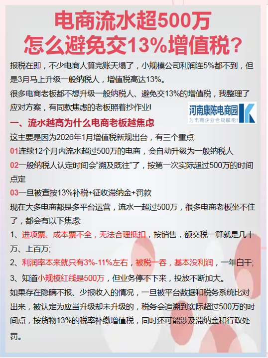 电商一般纳税人合规纳税服务