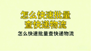 2026整理大量单号统一批量查询物流走向