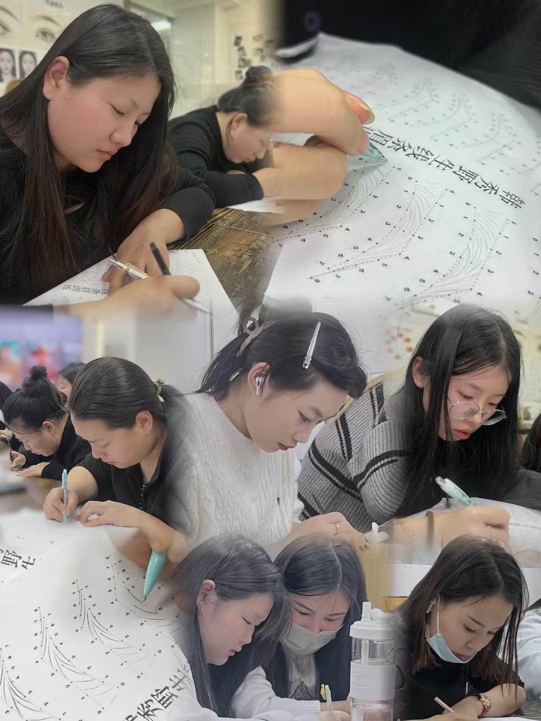 韩式半**纹绣培训实操